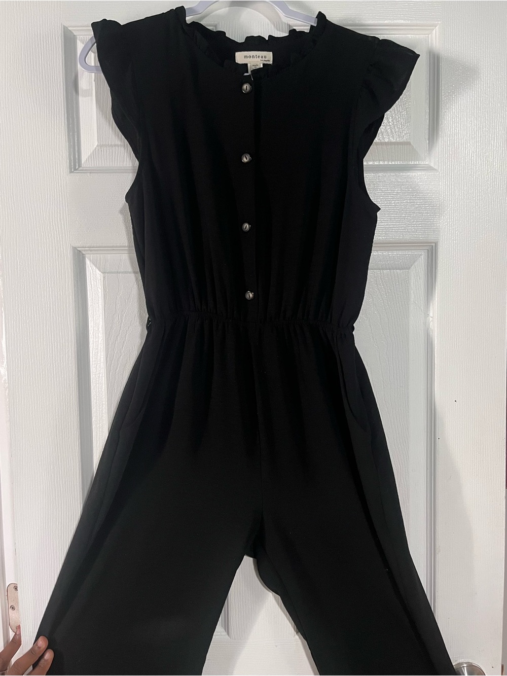 Black Button Front Jumpsuit Like New